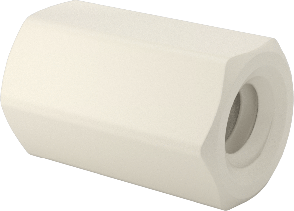 Naylon 6/6 Plastik Altıgen Ara Parça, 3/16" Altıgen, 5/16" Uzunluk, 4-40 Dişi Diş
