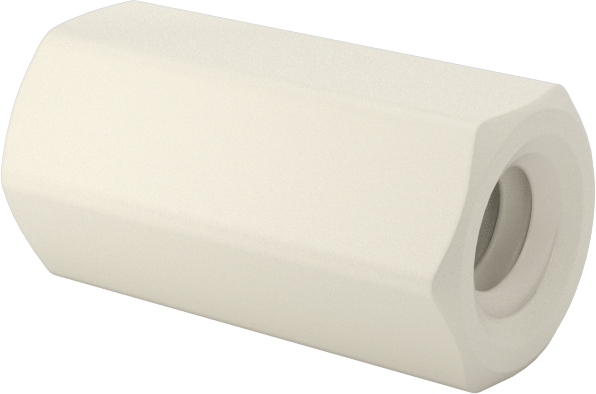 Naylon 6/6 Plastik Altıgen Ara Parça, 3/16" Altıgen, 3/8" Uzunluk, 4-40 Dişi Diş