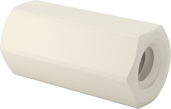Naylon 6/6 Plastik Altıgen Ara Parça, 3/16" Altıgen, 13/32" Uzunluk, 4-40 Dişi Diş
