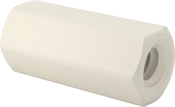Naylon 6/6 Plastik Altıgen Ara Parça, 3/16" Altıgen, 7/16" Uzunluk, 4-40 Dişi Diş