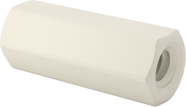 Naylon 6/6 Plastik Altıgen Ara Parça, 3/16" Altıgen, 1/2" Uzunluk, 4-40 Dişi Diş