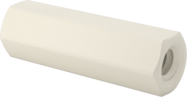 Naylon 6/6 Plastik Altıgen Ara Parça, 3/16" Altıgen, 5/8" Uzunluk, 4-40 Dişi Diş