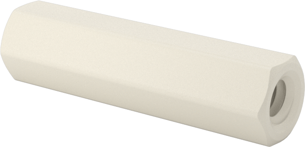 Naylon 6/6 Plastik Altıgen Ara Parça, 3/16" Altıgen, 3/4" Uzunluk, 4-40 Dişi Diş