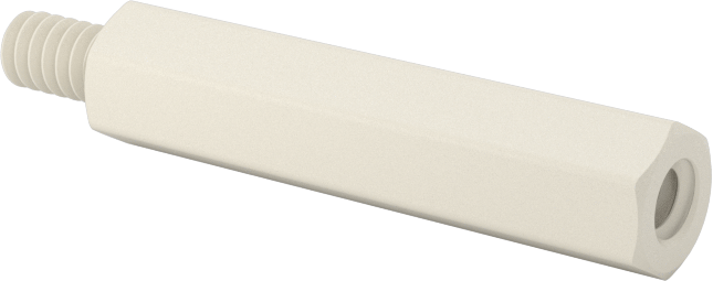 Naylon 6/6 Plastik Altıgen Ara Parça, 3/16" Altıgen, 7/8" Uzunluk, 4-40 Erkek-Dişi Diş