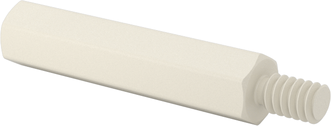 Naylon 6/6 Plastik Altıgen Ara Parça, 3/16" Altıgen, 7/8" Uzunluk, 4-40 Erkek-Dişi Diş