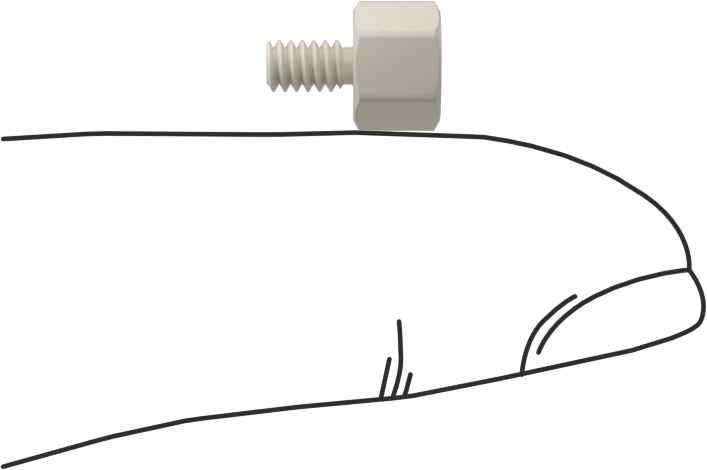 Naylon 6/6 Plastik Altıgen Ara Parça, 1/4" Altıgen, 3/16" Uzunluk, 4-40 Erkek-Dişi Diş