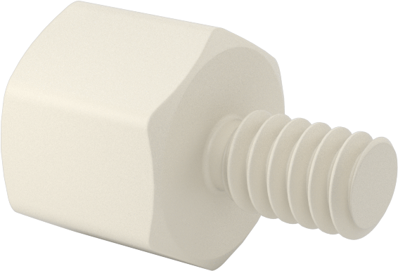 Naylon 6/6 Plastik Altıgen Ara Parça, 1/4" Altıgen, 7/32" Uzunluk, 4-40 Erkek-Dişi Diş
