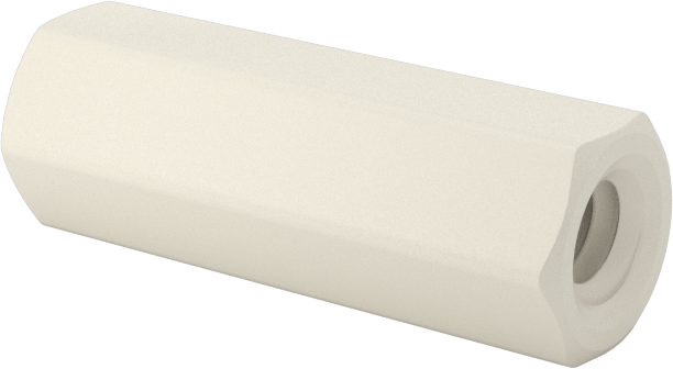 Naylon 6/6 Plastik Altıgen Ara Parça, 3/16" Altıgen, 9/16" Uzunluk, 4-40 Dişi Diş
