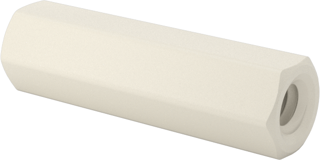 Naylon 6/6 Plastik Altıgen Ara Parça, 3/16" Altıgen, 11/16" Uzunluk, 4-40 Dişi Diş