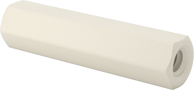 Naylon 6/6 Plastik Altıgen Ara Parça, 3/16" Altıgen, 13/16" Uzunluk, 4-40 Dişi Diş