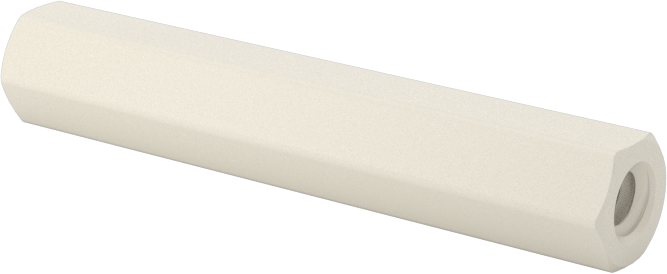 Naylon 6/6 Plastik Altıgen Ara Parça, 3/16" Altıgen, 1-1/8" Uzunluk, 4-40 Dişi Diş