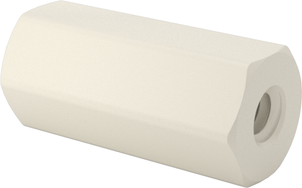 Naylon 6/6 Plastik Altıgen Ara Parça, 1/4" Altıgen, 9/16" Uzunluk, 4-40 Dişi Diş