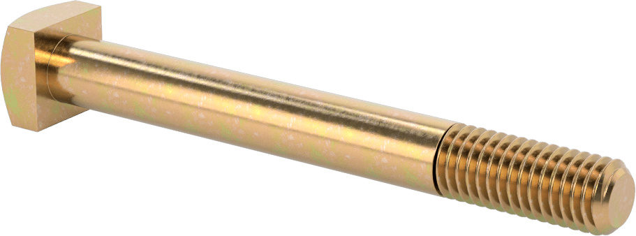 Orta Mukavemetli SAE Sınıf 5 Çelik Kare Başlı Vida, 1/2"-13 Diş Boyutu, 4-1/2" Uzunluk