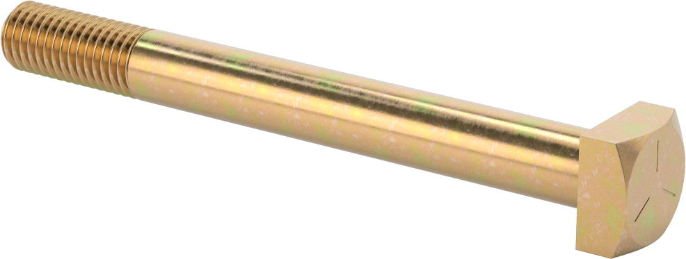 Orta Mukavemetli SAE Sınıf 5 Çelik Kare Başlı Vida, 5/8"-11 Diş Boyutu, 6 inç Uzunluk