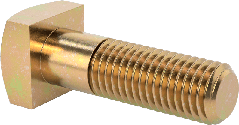 Orta Mukavemetli SAE Sınıf 5 Çelik Kare Başlı Vida, 3/4"-10 Diş Boyutu, 2-1/2" Uzunluk