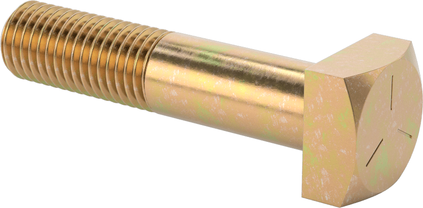 Orta Mukavemetli SAE Sınıf 5 Çelik Kare Başlı Vida, 3/4"-10 Diş Boyutu, 3-1/2" Uzunluk