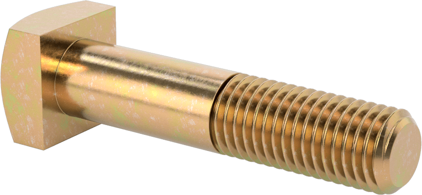 Orta Mukavemetli SAE Sınıf 5 Çelik Kare Başlı Vida, 3/4"-10 Diş Boyutu, 3-1/2" Uzunluk