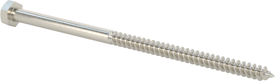18-8 Paslanmaz Çelik Altıgen Başlı Ahşap Vida, 1/4" Vida Boyutu, 5-1/2" Uzunluk
