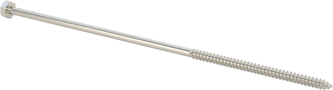 18-8 Paslanmaz Çelik Altıgen Başlı Ahşap Vida, 1/4" Vida Boyutu, 10" Uzunluk