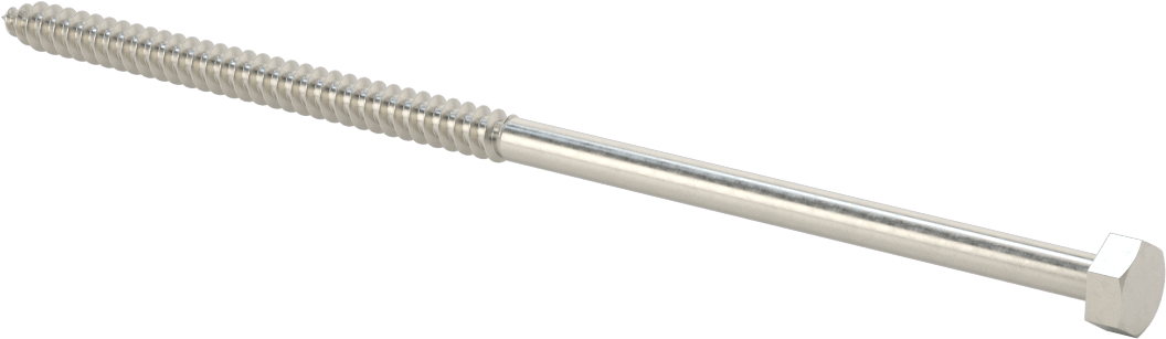 18-8 Paslanmaz Çelik Altıgen Başlı Ahşap Vida, 5/16" Vida Boyutu, 8" Uzunluk