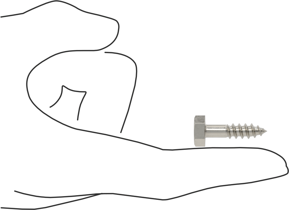 18-8 Paslanmaz Çelik Altıgen Başlı Ahşap Vida, 1/4" Vida Boyutu, 1" Uzunluk