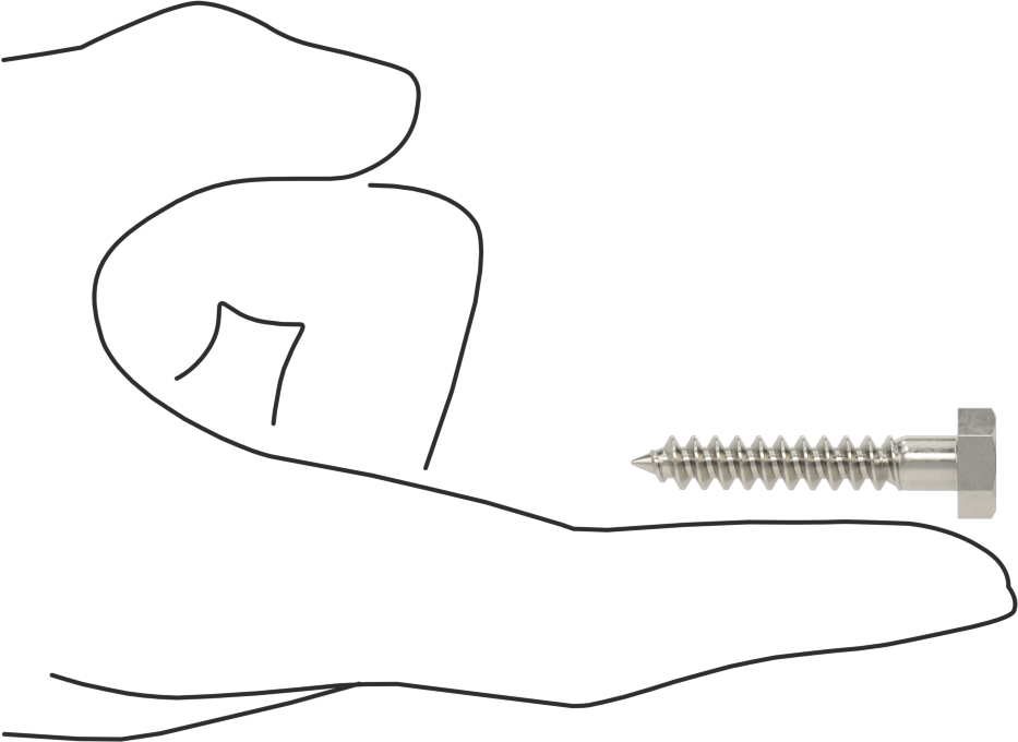 18-8 Paslanmaz Çelik Altıgen Başlı Ahşap Vida, 1/4" Vida Boyutu, 1-1/2" Uzunluk