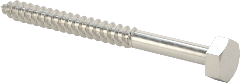 18-8 Paslanmaz Çelik Altıgen Başlı Ahşap Vida, 1/4" Vida Boyutu, 3" Uzunluk