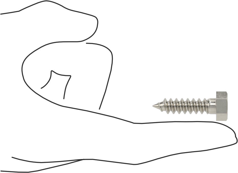 18-8 Paslanmaz Çelik Altıgen Başlı Ahşap Vida, 5/16" Vida Boyutu, 1-1/4" Uzunluk