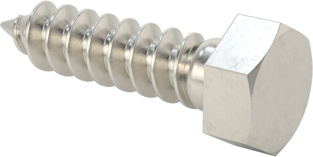 18-8 Paslanmaz Çelik Altıgen Başlı Ahşap Vida, 5/16" Vida Boyutu, 1-1/4" Uzunluk