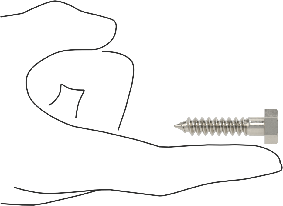 18-8 Paslanmaz Çelik Altıgen Başlı Ahşap Vida, 5/16" Vida Boyutu, 1-1/2" Uzunluk