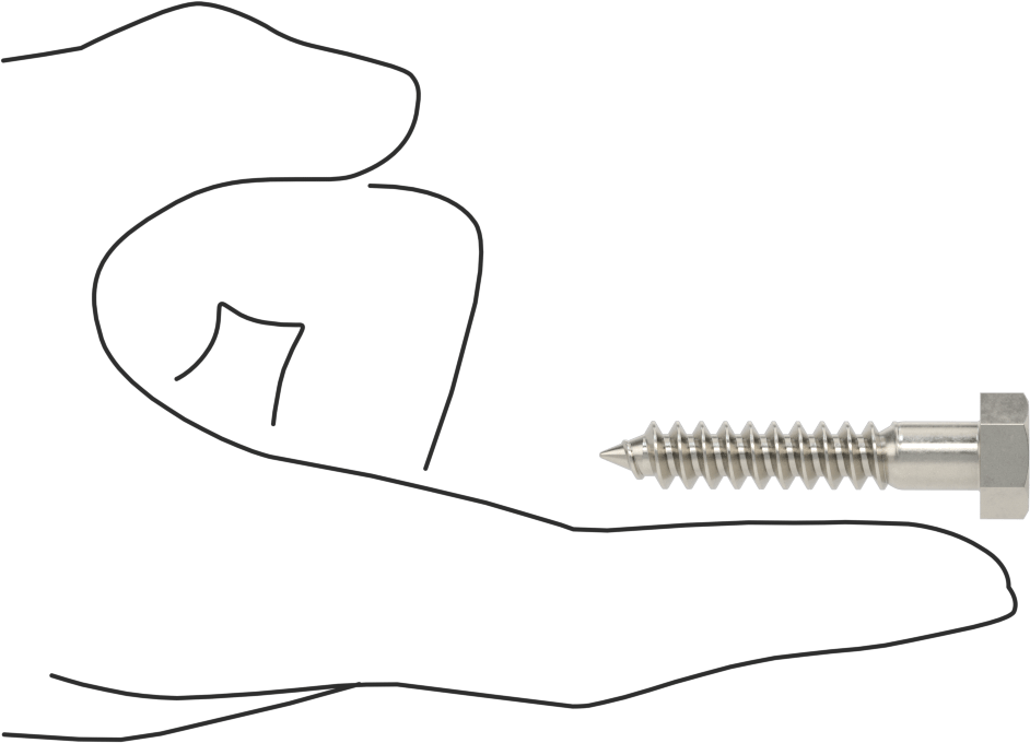 18-8 Paslanmaz Çelik Altıgen Başlı Ahşap Vida, 5/16" Vida Boyutu, 1-3/4" Uzunluk