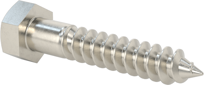18-8 Paslanmaz Çelik Altıgen Başlı Ahşap Vida, 5/16" Vida Boyutu, 1-3/4" Uzunluk