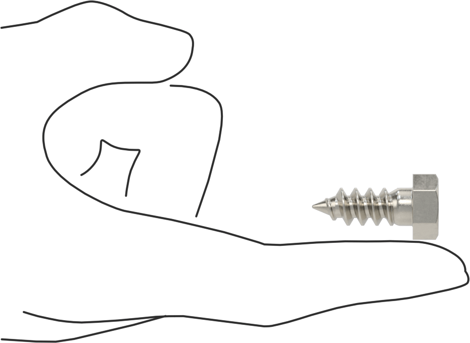 18-8 Paslanmaz Çelik Altıgen Başlı Ahşap Vida, 3/8" Vida Boyutu, 1" Uzunluk