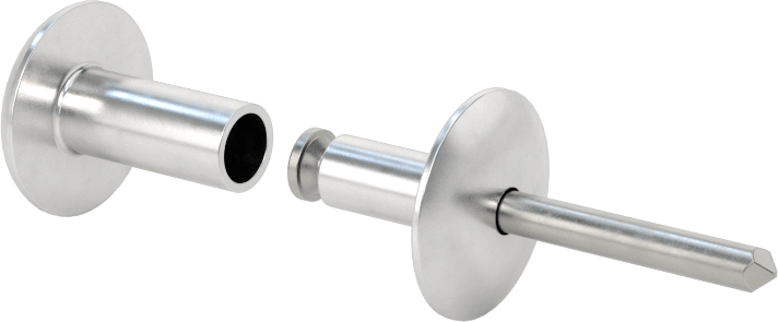 Her İki Tarafı Kubbeli Kör Perçinler, Alüminyum, 1/4" Çap, 0,625“- 0,75” Malzeme Kalınlığı için