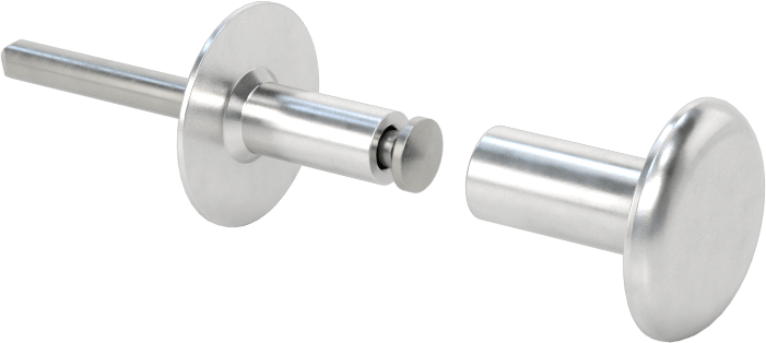 Her İki Tarafı Kubbeli Kör Perçinler, Alüminyum, 1/4" Çap, 0,625“- 0,75” Malzeme Kalınlığı için
