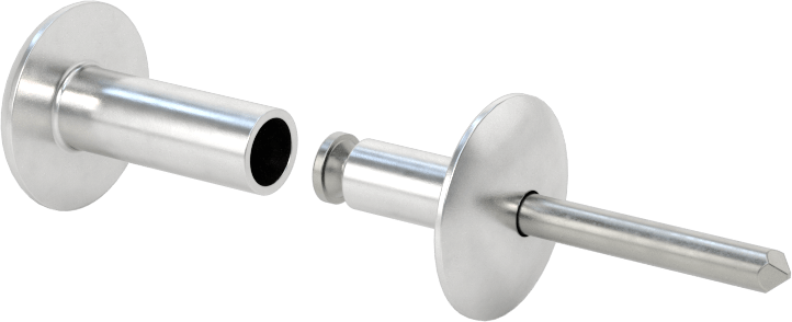 Her İki Tarafı Kubbeli Kör Perçinler, Alüminyum, 1/4" Çap, 0,75“ - 0,875” Malzeme Kalınlığı için