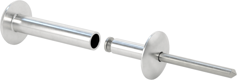 Her İki Tarafı Kubbeli Kör Perçinler, Alüminyum, 1/4" Çap, 1,375“-1,625” Malzeme Kalınlığı için