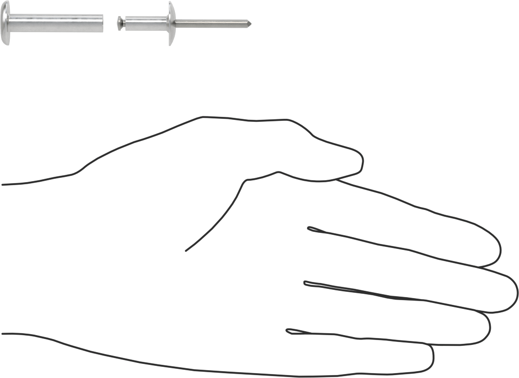 Her İki Tarafı Kubbeli Kör Perçinler, Alüminyum, 1/4" Çap, 1,375“-1,625” Malzeme Kalınlığı için