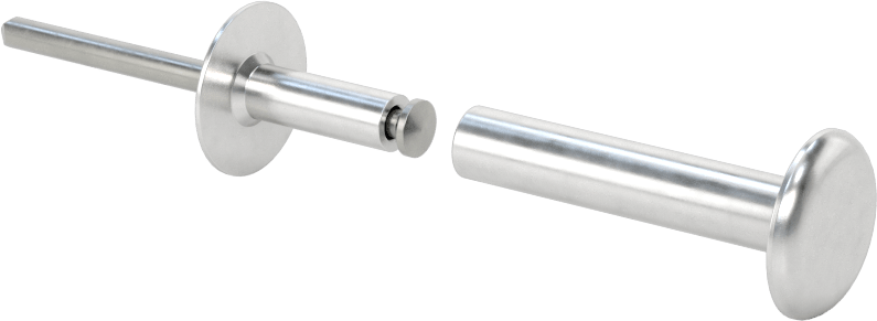 Her İki Tarafı Kubbeli Kör Perçinler, Alüminyum, 1/4" Çap, 1,375“-1,625” Malzeme Kalınlığı için