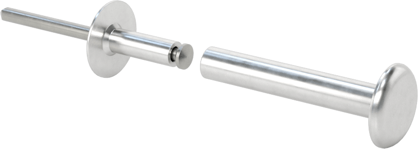 Her İki Tarafı Kubbeli Kör Perçinler, Alüminyum, 1/4" Çap, 1,625“-1,875” Malzeme Kalınlığı için