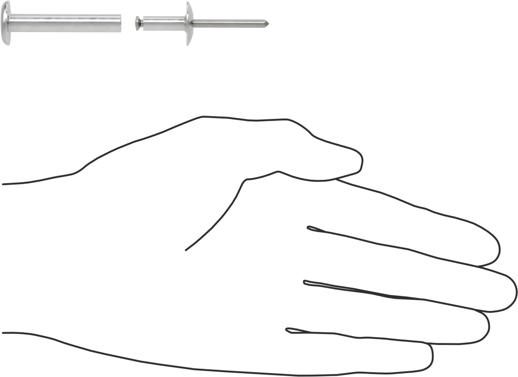 Her İki Tarafı Kubbeli Kör Perçinler, Alüminyum, 1/4" Çap, 1,625“-1,875” Malzeme Kalınlığı için