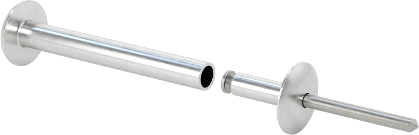 Her İki Tarafı Kubbeli Kör Perçinler, Alüminyum, 1/4" Çap, 2,125“ - 2,375” malzeme kalınlığı için