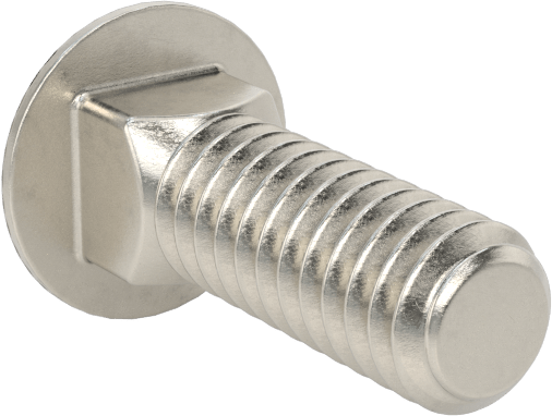 18-8 Paslanmaz Çelik Kare Boyunlu Taşıma Cıvatası, 8-32 Diş Boyutu, 1/2" Uzunluk
