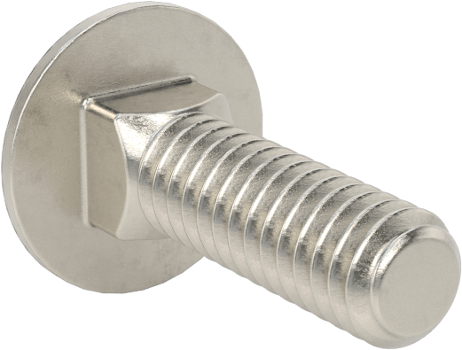 18-8 Paslanmaz Çelik Kare Boyunlu Taşıma Cıvatası, 1/4"-20 Diş Boyutu, 7/8" Uzunluk