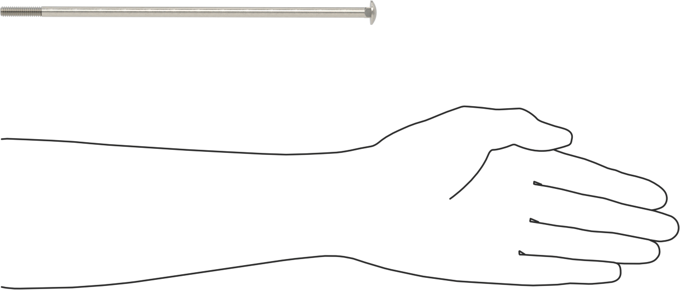 18-8 Paslanmaz Çelik Kare Boyunlu Taşıma Cıvatası, 1/4"-20 Diş Boyutu, 9 inç Uzunluk