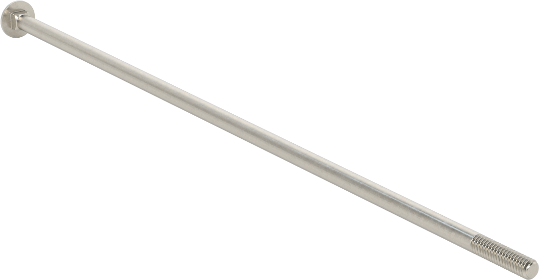 18-8 Paslanmaz Çelik Kare Boyunlu Taşıma Cıvatası, 1/4"-20 Diş Boyutu, 12" Uzunluk