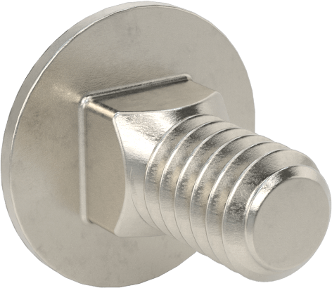 18-8 Paslanmaz Çelik Kare Boyunlu Taşıma Cıvatası, 1/4"-20 Diş Boyutu, 1/2" Uzunluk