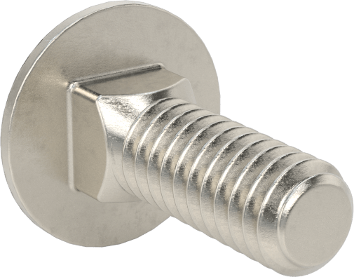 18-8 Paslanmaz Çelik Kare Boyunlu Taşıma Cıvatası, 1/4"-20 Diş Boyutu, 3/4" Uzunluk