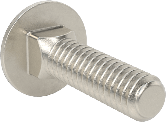 18-8 Paslanmaz Çelik Kare Boyunlu Taşıma Cıvatası, 1/4"-20 Diş Boyutu, 1" Uzunluk