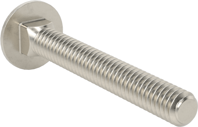 18-8 Paslanmaz Çelik Kare Boyunlu Taşıma Cıvatası, 1/4"-20 Diş Boyutu, 2" Uzunluk